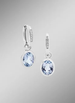 Schicke Ohrringe mit beh. Blautopas und synth. Zirkonia