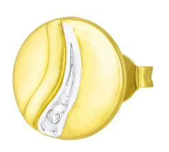 Schicke Ohrstecker in Bicolor mit 2 Diamanten