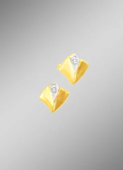 Schicke Ohrstecker in Bicolor mit Diamanten