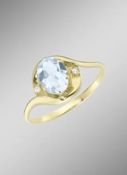 Schicker Damenring mit echt Aquamarin