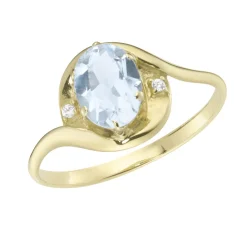 Schicker Damenring mit echt Aquamarin