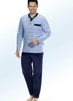 Schlafanzug aus BIO-Baumwolle mit Knopfleiste und Brusttasche