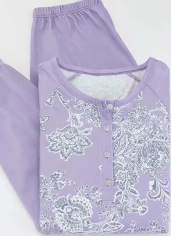 Schlafanzug, langarm mit Knopfleiste