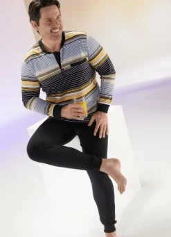 Schlafanzug mit Knopfleiste und Bündchenabschlüssen