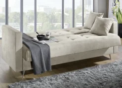 Schlafsofa auf Chromfüßen mit Bettkasten