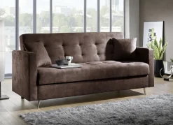 Schlafsofa auf Chromfüßen mit Bettkasten