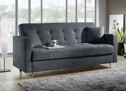 Schlafsofa auf Chromfüßen mit Bettkasten