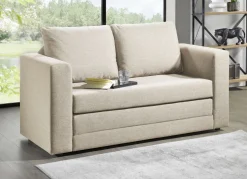 Schlafsofa mit 2 großen, weichen Rückenkissen