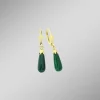 Schlichte Ohrhänger mit echt Malachit