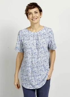 Schlupfbluse mit floralem Druckdessin