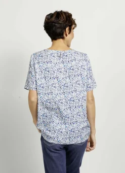 Schlupfbluse mit floralem Druckdessin
