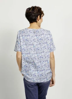 Schlupfbluse mit floralem Druckdessin