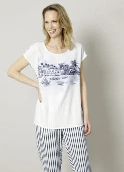 Schlupfbluse mit glitzernder Steinchendeko