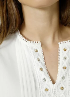 Schlupfbluse mit Rüschen