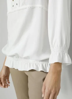 Schlupfbluse mit Rüschen