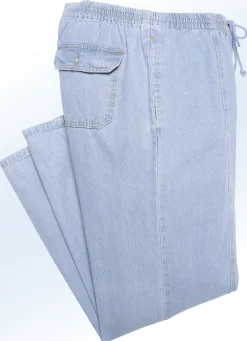 Schlupfjeans mit Gummibund und Kordelzug in 4 Farben