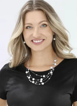 Schmuck-Set, 2-teilig, bestehend aus Halskette und Ohrhaken