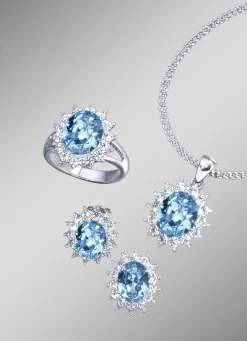 Schmuck-Set, 4-teilig mit Weißgoldauflage