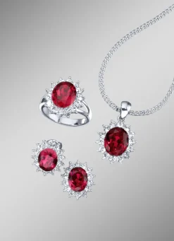 Schmuck-Set, 4-teilig mit Weißgoldauflage