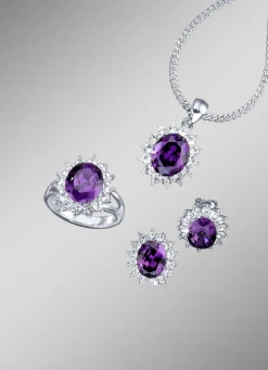 Schmuck-Set, 4-teilig mit Weißgoldauflage