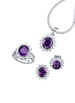 Schmuck-Set, 4-teilig mit Weißgoldauflage