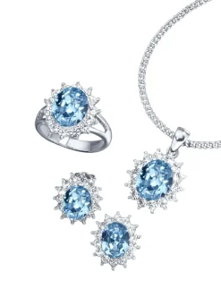 Schmuck-Set, 4-teilig mit Weißgoldauflage