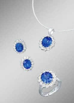 Schmuck-Set, 4-teilig mit Weißgoldauflage