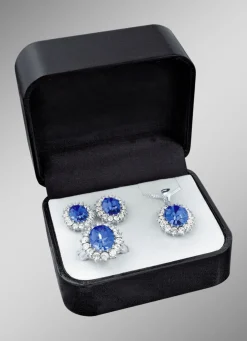 Schmuck-Set, 4-teilig mit Weißgoldauflage