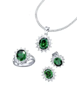 Schmuck-Set, 4-teilig mit Weißgoldauflage