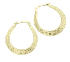 Schöne, glänzende Creolen mit Mäander-Muster