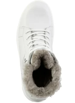 Schnür-Bootie aus genarbtem Rind-Nubukleder