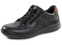 Schnürschuh aus Nappaleder mit Nubukleder-Besätzen