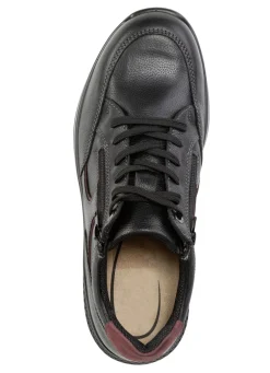 Schnürschuh aus Nappaleder mit Nubukleder-Besätzen