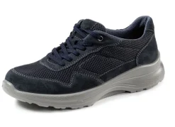 Schnürschuh aus Veloursleder und Textilmaterial