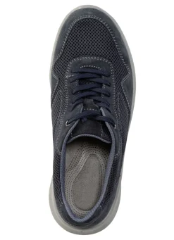 Schnürschuh aus Veloursleder und Textilmaterial