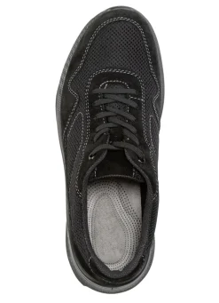 Schnürschuh aus Veloursleder und Textilmaterial