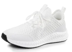 Schnür-Sneaker aus strukturiertem Textilmaterial