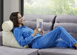 Schurwoll-Rückenkissen mit Nackenrolle