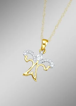 Schutzengel-Anhänger mit 15 Diamanten