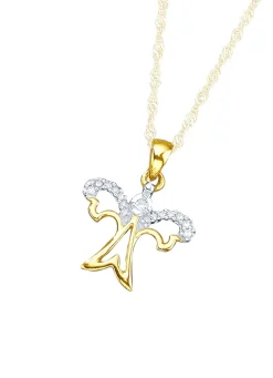 Schutzengel-Anhänger mit 15 Diamanten