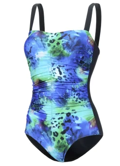 Schwab Badeanzug mit Halbkorsage und Raffungen