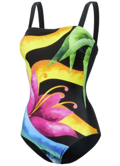 Schwab Badeanzug mit platziertem Druckdessin und Halbkorsage