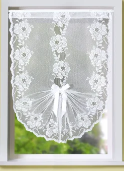 Schwalbenschwanz-Gardine mit Stangendurchzug