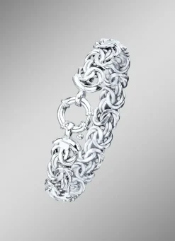 Schweres Königsketten-Armband mit Schmuck-Federring