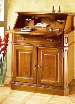 Sekretär mit eleganten, goldfarbenen Metallgriffen