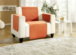 Sessel-,Couch- und Armlehnenschoner mit Bandeinfassung