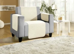 Sessel-,Couch- und Armlehnenschoner mit Bandeinfassung