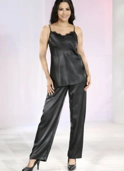 Set, 3-teilig, bestehend aus Top, Hose und Kimono