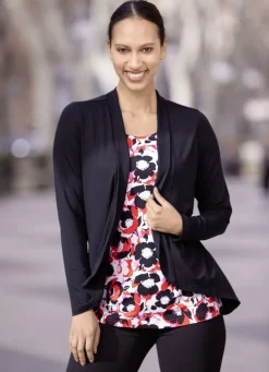 Shirt in abgerunderter Jackenoptik