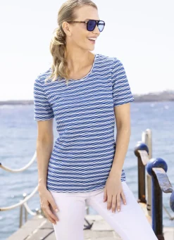 Shirt in geringelter Optik in 2 Farben